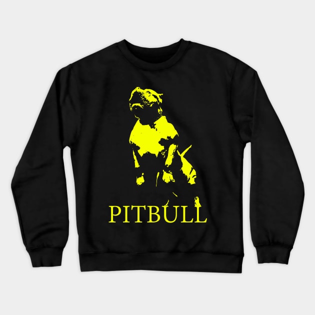 american pitbull, yellow Crewneck Sweatshirt by hottehue